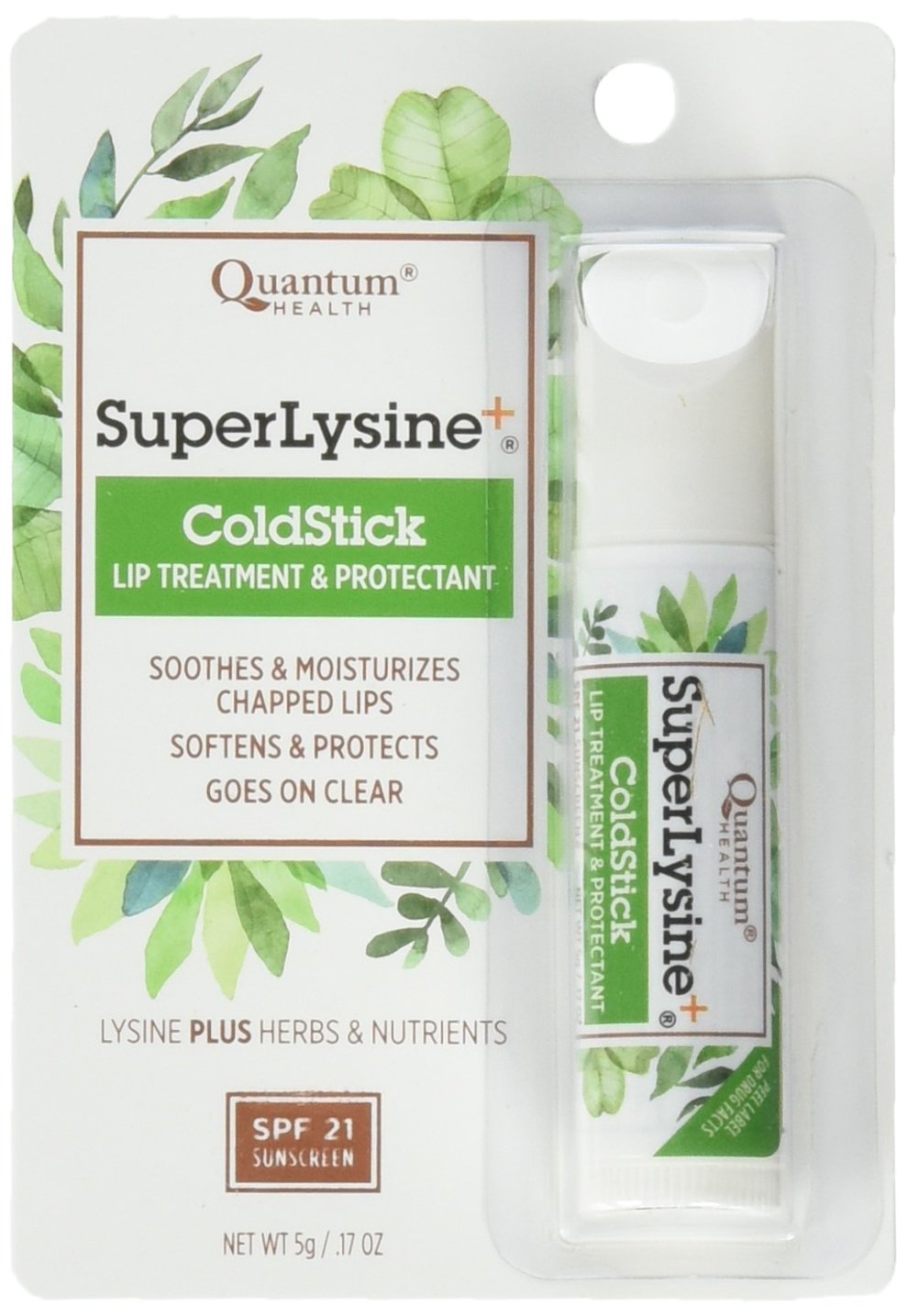 Quantum Coldstick frontal mostrando barra y envase, portátil y protector
