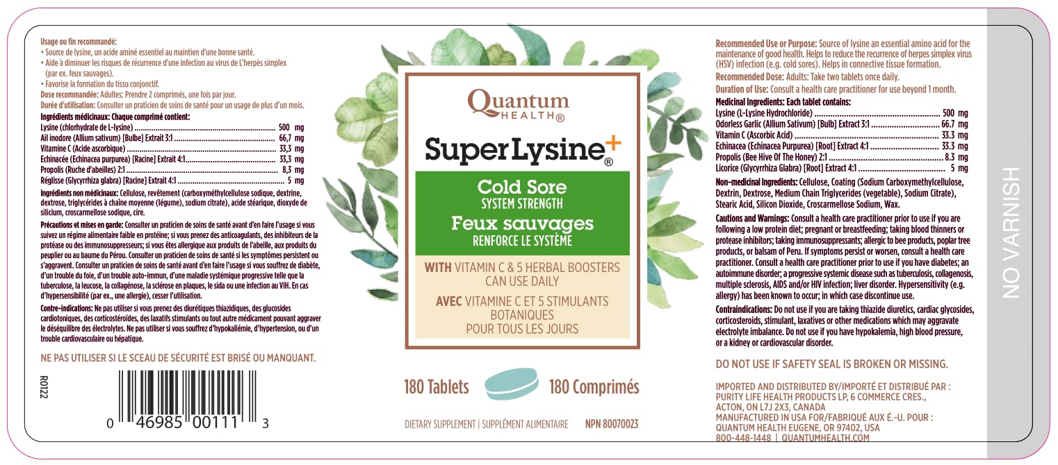 Quantum Super Lysine tabletas detalle de textura que facilita la ingesta cotidiana