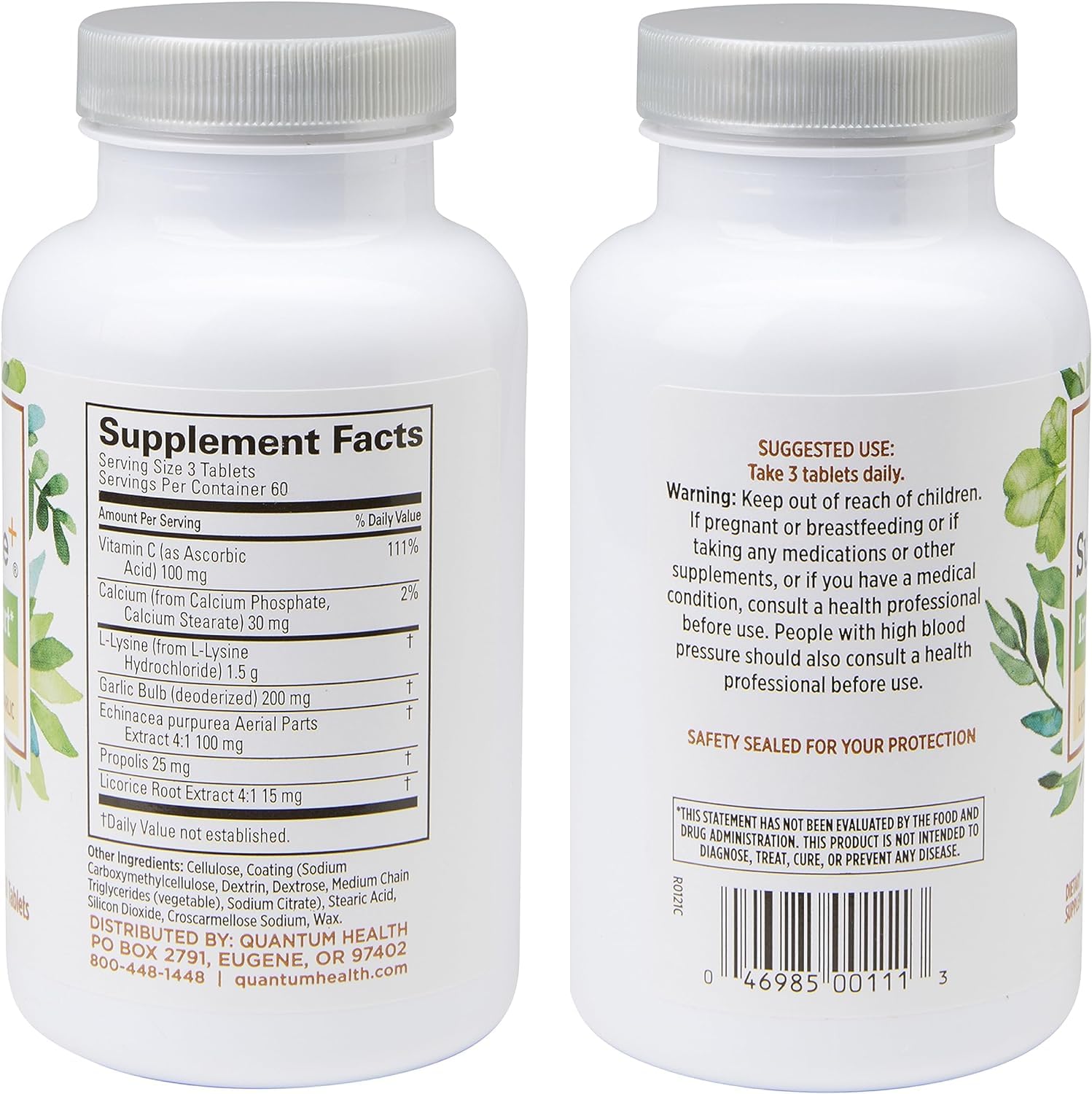 Quantum SuperLysine+ detalle de una tableta recubierta, facilitan deglución