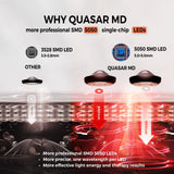 QuasarMD etiqueta con especificaciones y garantía mostrando confianza profesional