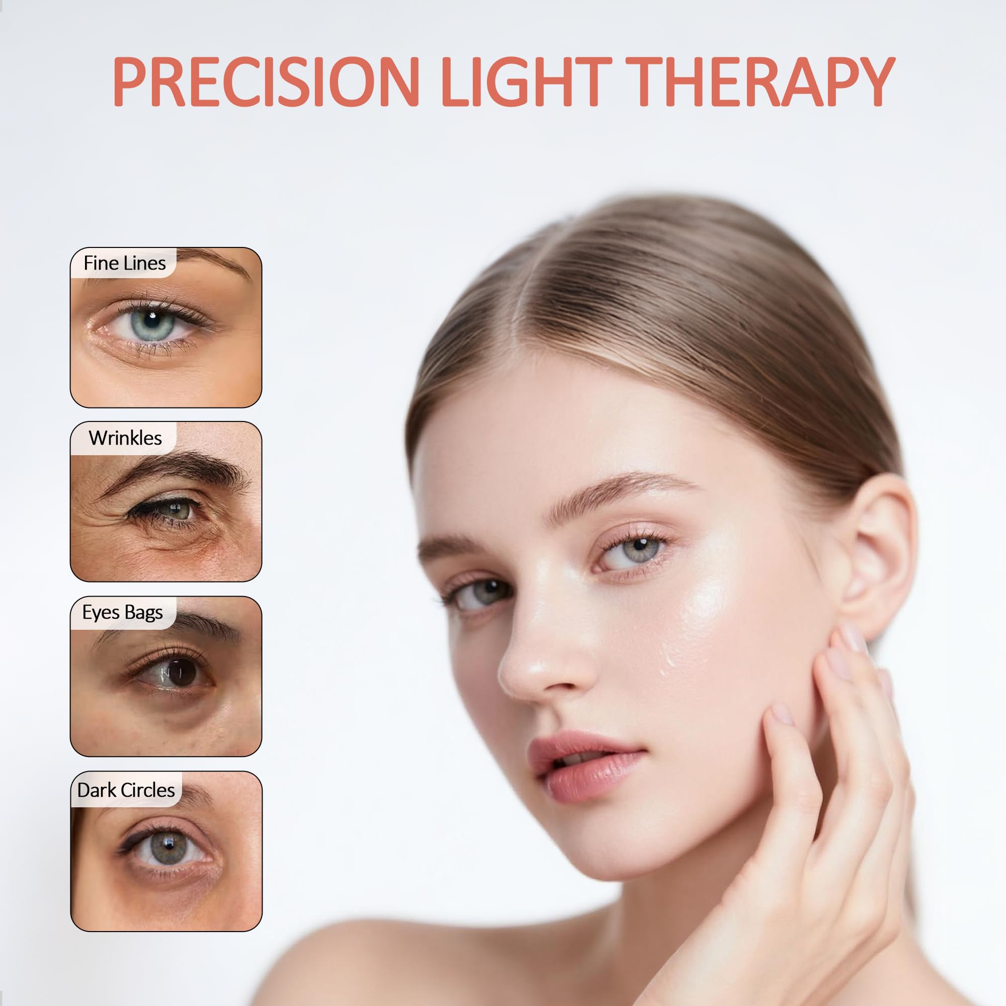 Queleay dispositivo en uso sobre ojos de una persona para descanso visual