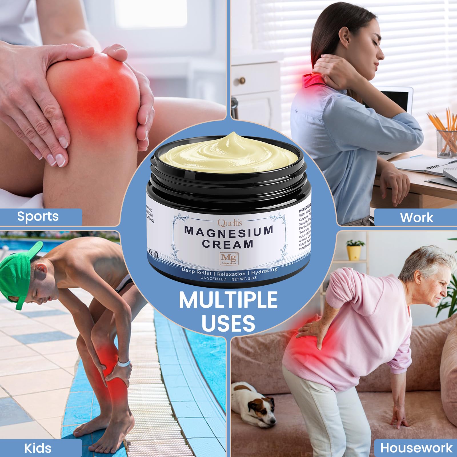 QUELTIS crema sobre mesita nocturna para rutina relajante antes de dormir
