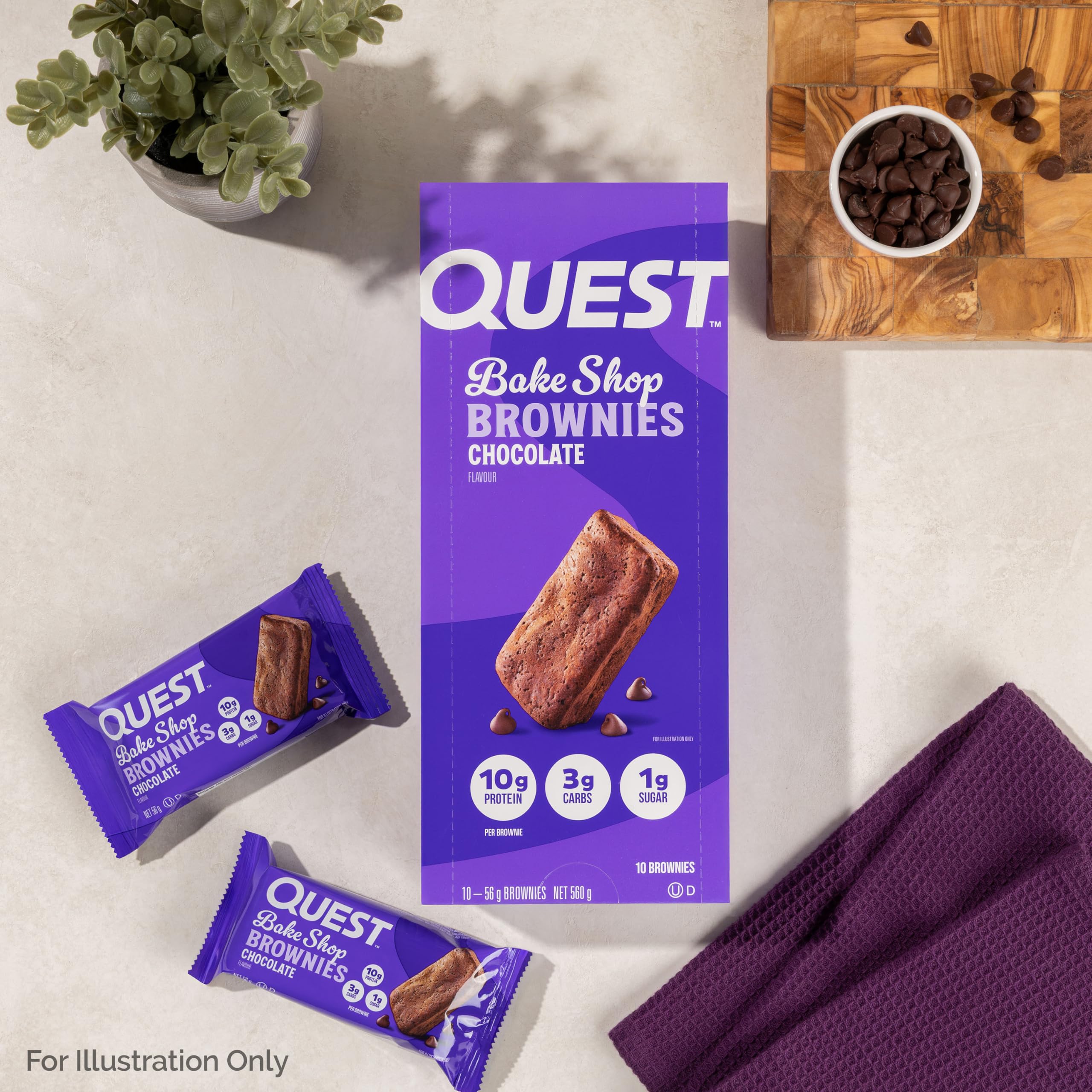 Quest brownie etiqueta nutricional mostrando proteína y bajo azúcar