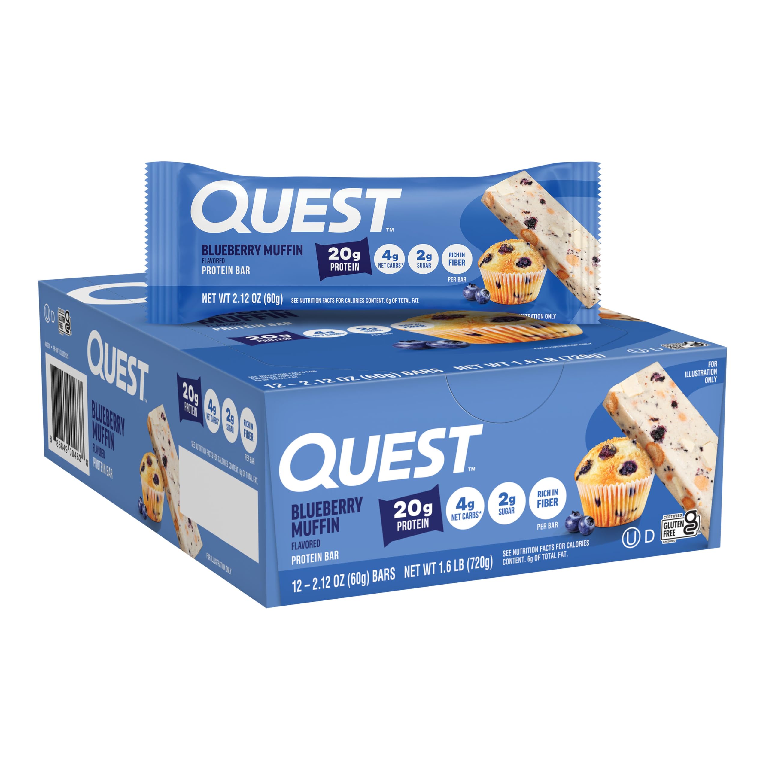 Quest paquete frontal mostrando 12 barras, ideal para almacenamiento