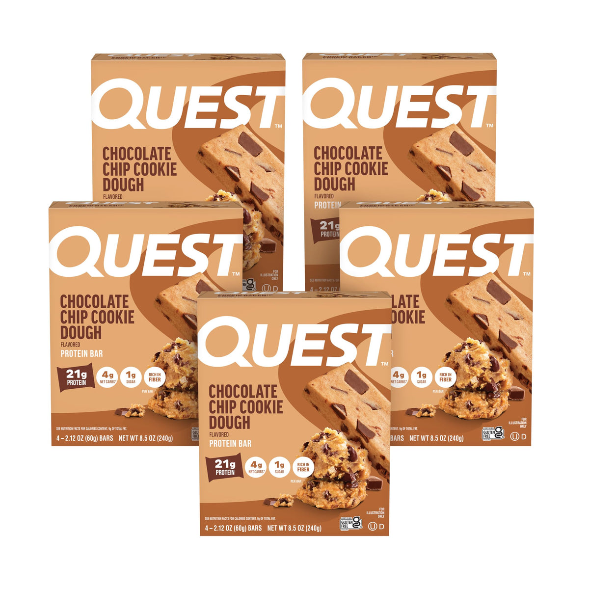 Quest frontal del empaque mostrando sabor y beneficios proteicos