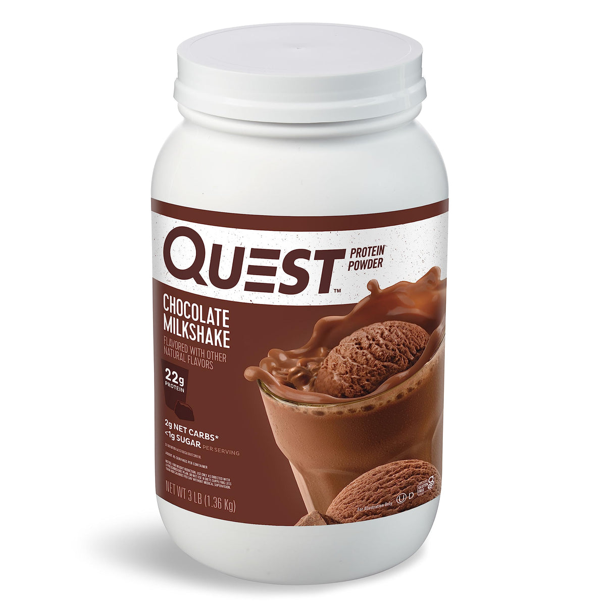 Quest envase frontal mostrando el producto y beneficios de proteína