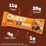 Quest primer plano de textura crocante con chocolate, atractivo y saciante