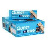 Quest frente del empaque mostrando 12 barritas y beneficios