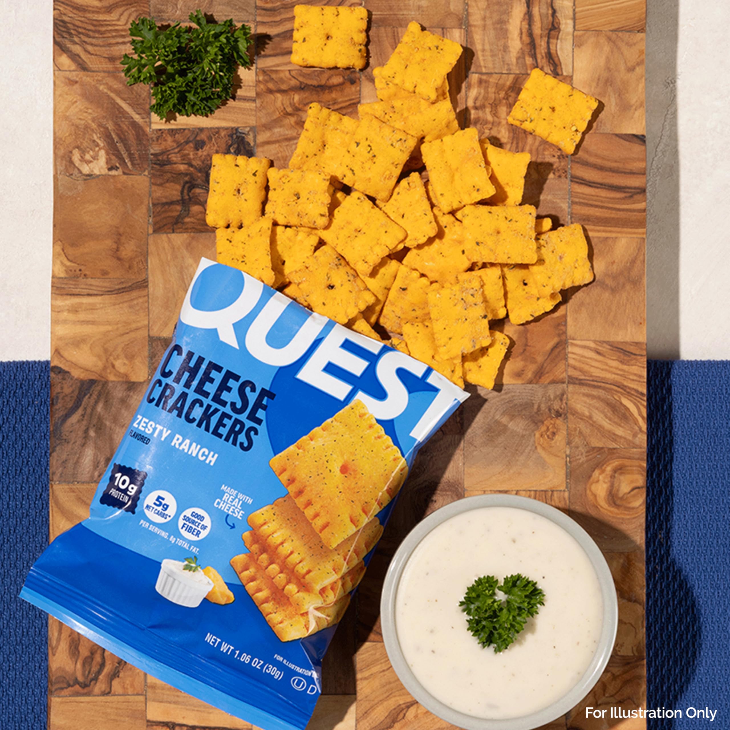 Quest galletas en tabla para picoteo, ideales para reuniones