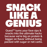 Quest chips en uso sobre tacos y ensalada, aporte de proteína y crujido