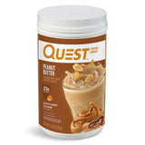 Quest bote frontal con etiqueta clara y beneficio de 23 g proteína