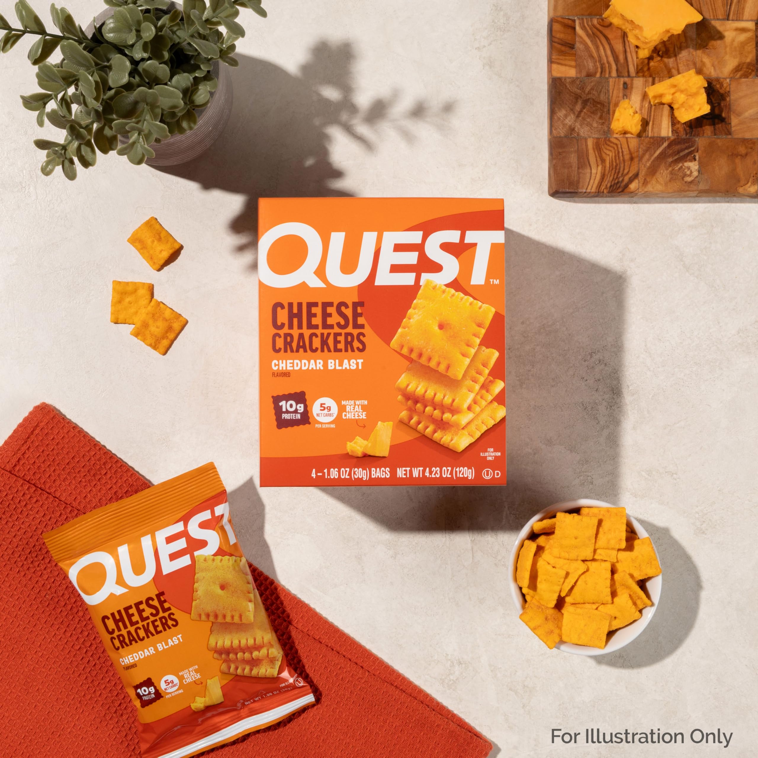 Quest crackers servidos en bol listos para compartir y disfrutar