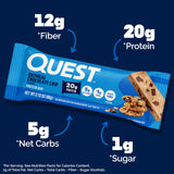 Quest textura cercana de avena y chispas destacando sabor auténtico