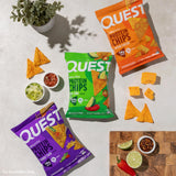 Quest snack en gym bag como opción postentreno alta en proteína