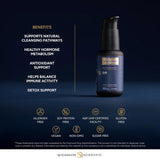 Quicksilver Scientific botella junto a escala para visualizar tamaño y cantidad