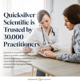 Quicksilver Scientific etiqueta nutricional enfocada mostrando dosis y ingredientes