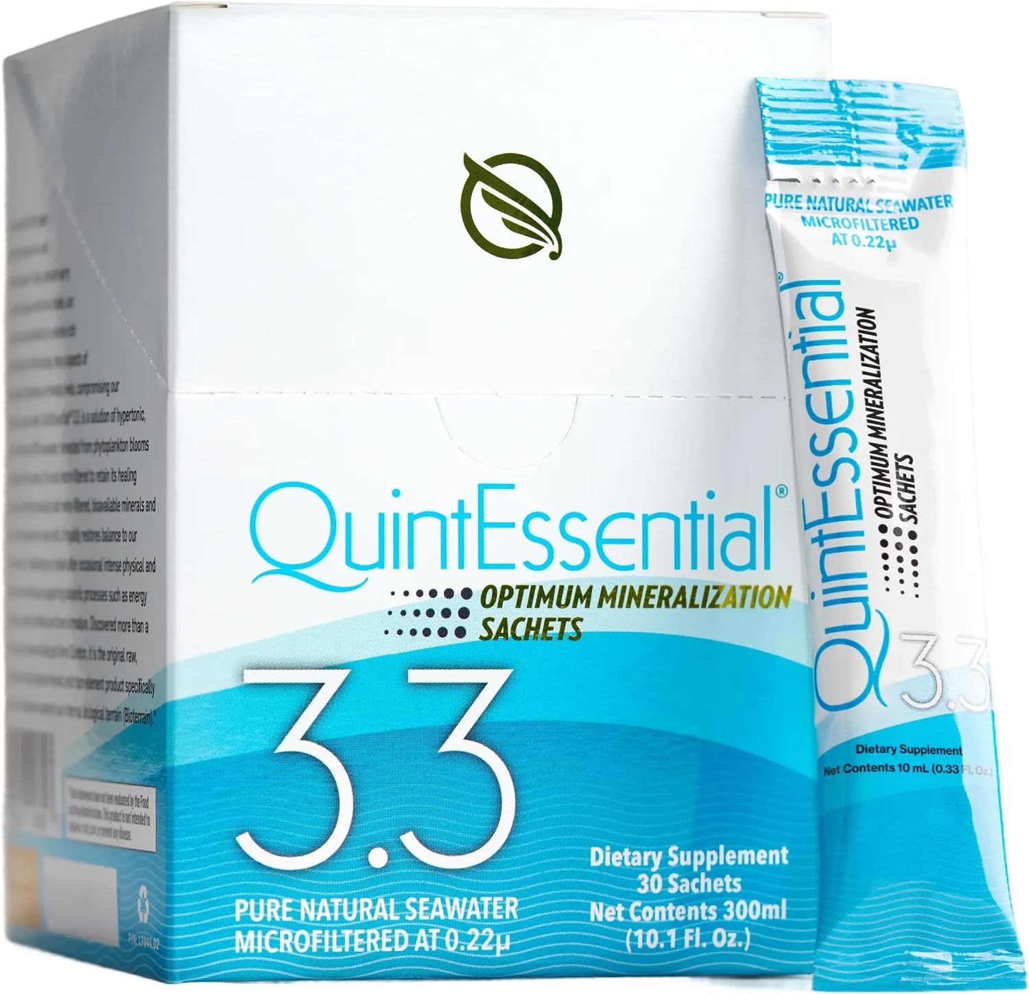 Quicksilver frente del empaque sachets mostrando 30 sobres y conveniencia
