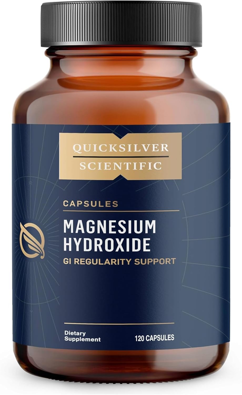 Quicksilver Scientific frasco frontal mostrando 120 cápsulas y etiqueta clara para confianza