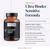 Quicksilver Scientific producto en cocina mostrando Ultra Binder Sensitive integrado en rutina diaria saludable