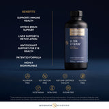 Quicksilver Scientific etiqueta con lista de ingredientes activos y formas vitamínicas