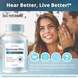 IDEAL PERFORMANCE Quietum Plus etiqueta nutricional visible para información clara