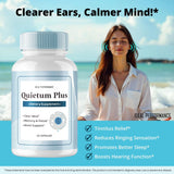 IDEAL PERFORMANCE Quietum Plus persona tomando cápsula con agua para uso diario