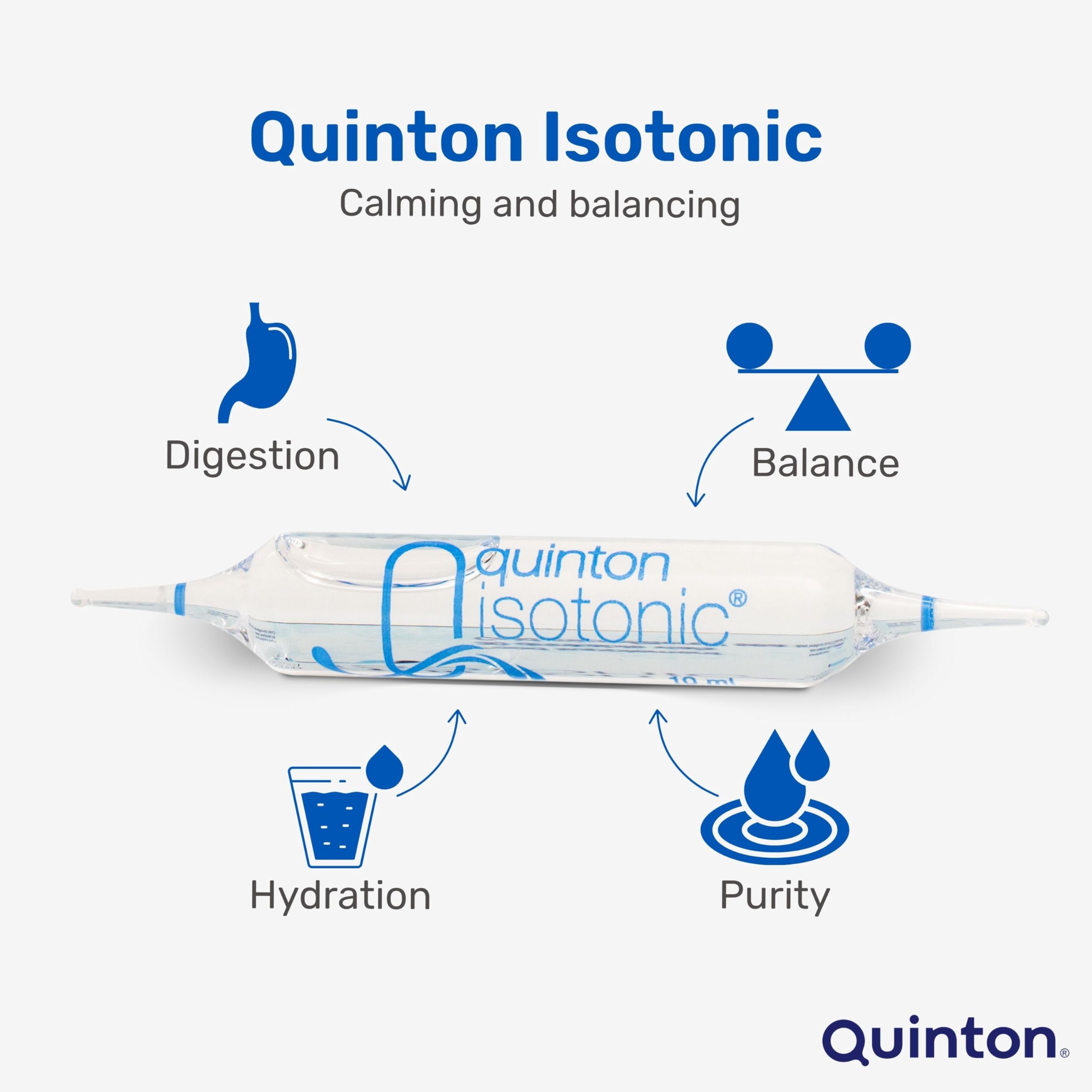 Quinton ampolla en mano mostrando tamaño y dosificación portátil