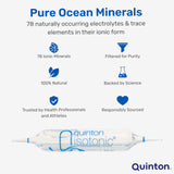 Quinton solución en primer plano resaltando pureza y filtrado en frío