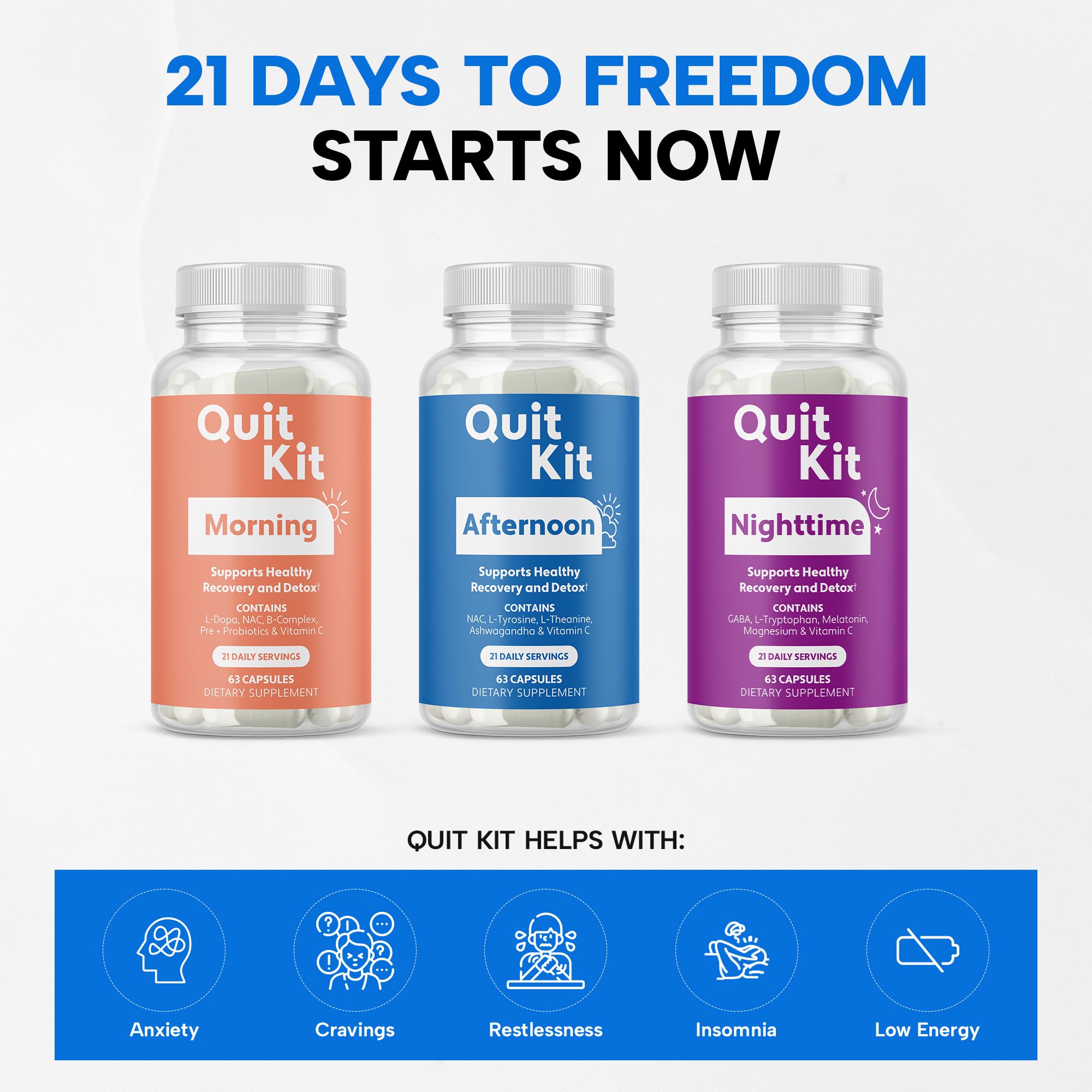 Quit Kit detalle de tabletas que ilustra facilidad de dosificación y confianza