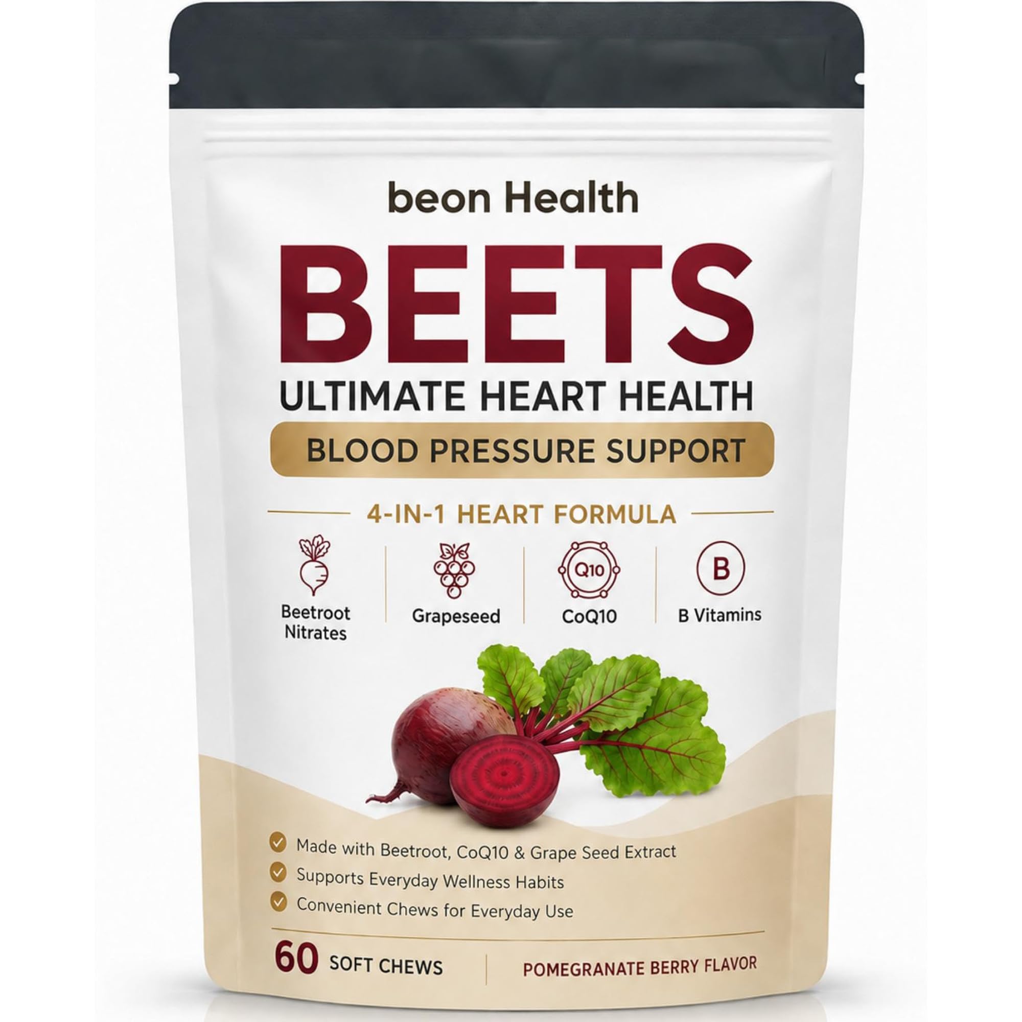 QUJLOR BeonHealth frontal del empaque mostrando 60 gomitas y beneficios