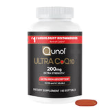 Qunol envase frontal mostrando CoQ10 200 mg y beneficio de alta absorción