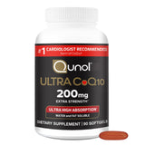 Qunol envase frontal mostrando 90 cápsulas y dosis de 200 mg
