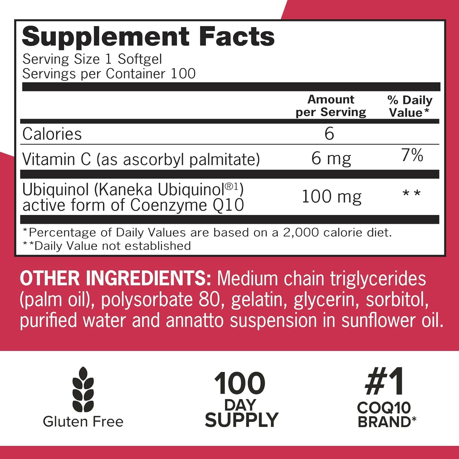 Qunol etiqueta nutricional enfocada para ver dosis e ingredientes
