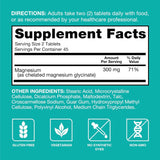 Qunol etiqueta nutricional con información de magnesio y glicinato