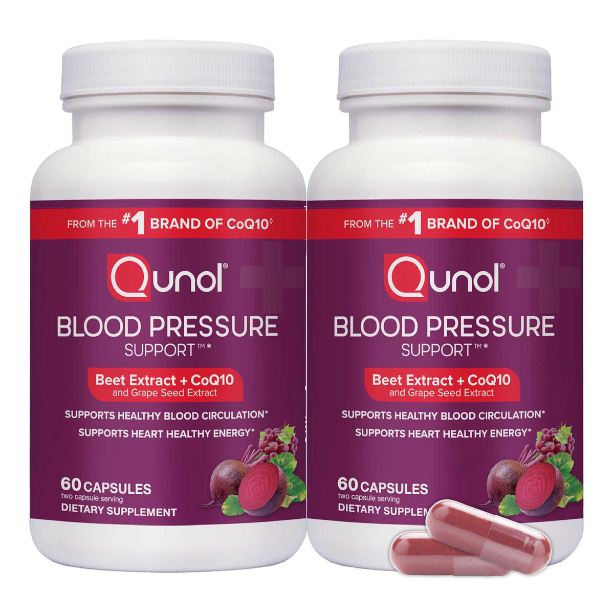 Qunol empaque frontal de Beets 3 in 1 mostrando el producto y beneficios