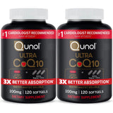 Qunol frasco frontal Ultra CoQ10 100 mg, fácil identificación y beneficio de absorción