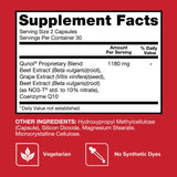 Qunol ingredientes naturales: remolacha, CoQ10 y semilla de uva combinados