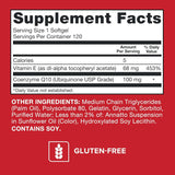 Qunol botella abierta con softgels mostrando cantidad y conservación
