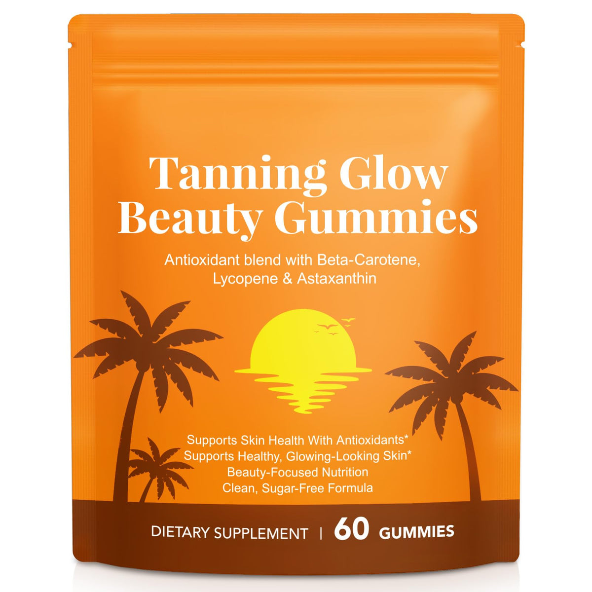 QZFICNJY embalaje frontal con gomitas, facilita un bronceado saludable