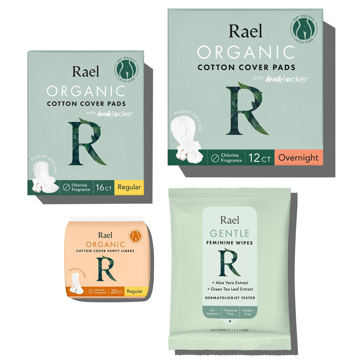 Rael empaque frontal del bundle mostrando todos los productos y conveniencia