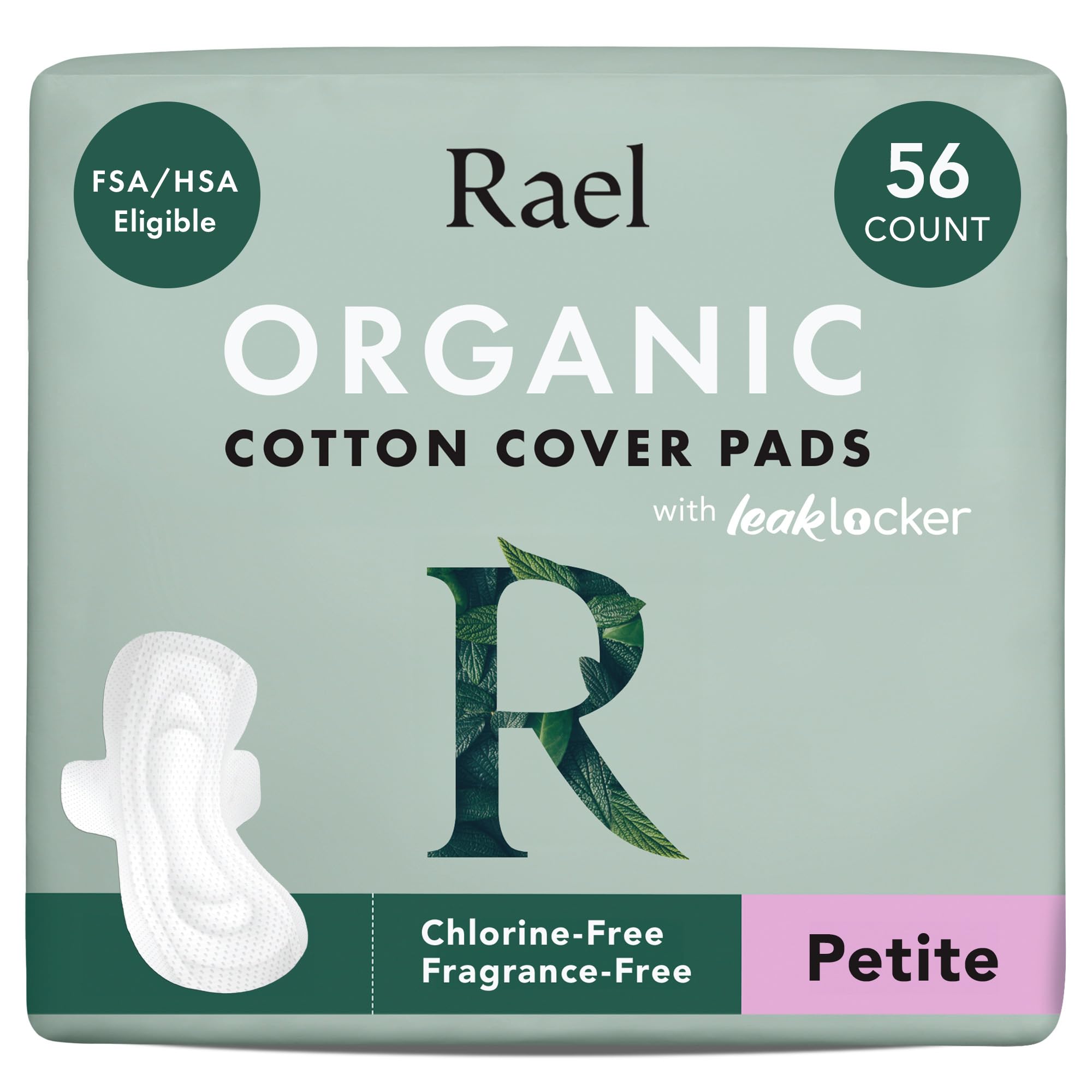 Rael empaque frontal de compresas Petite, protección discreta y transpirable