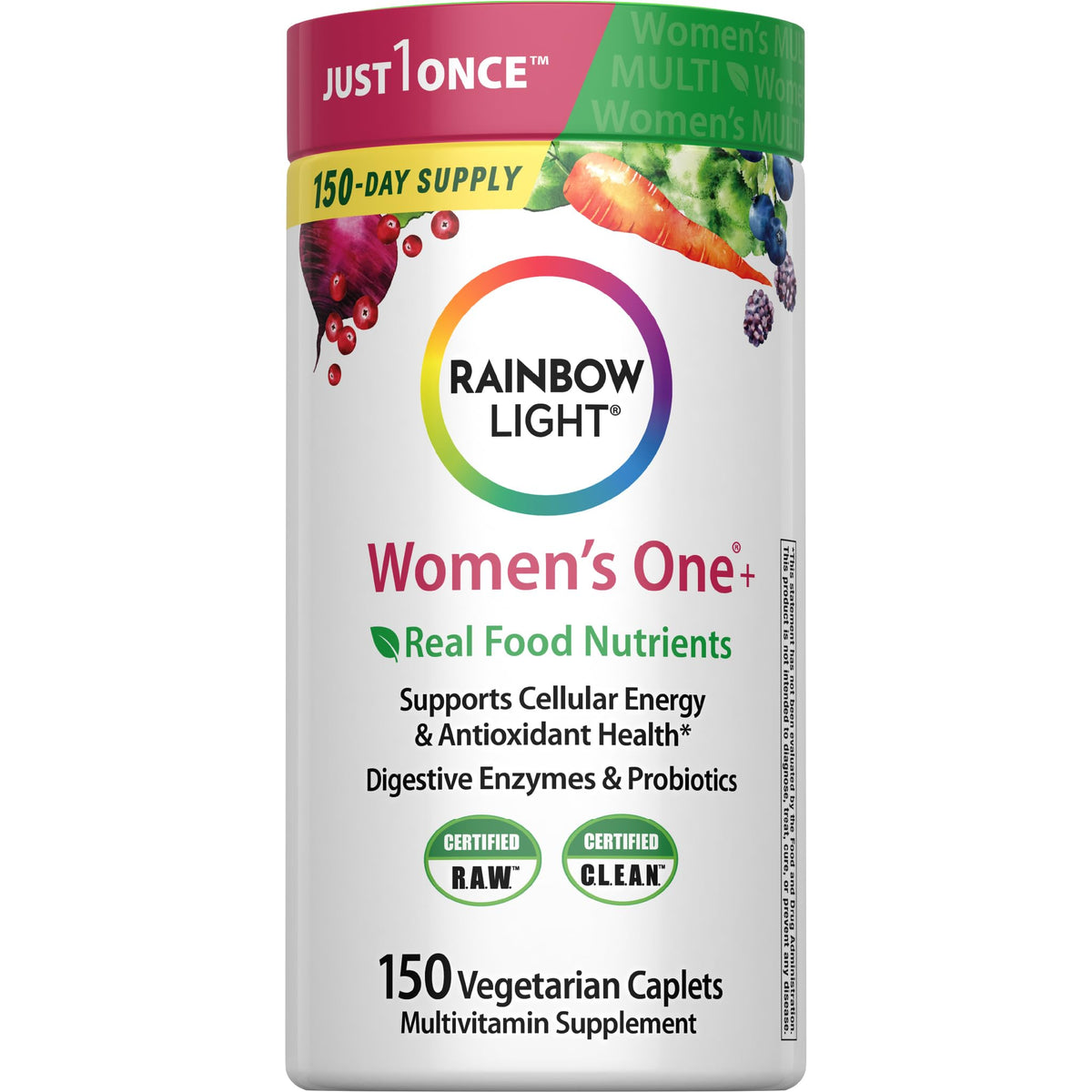 Rainbow Light frente del empaque mostrando el nombre y beneficios claros