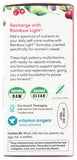Rainbow Light producto junto a mano para ver tamaño y diseño del envase