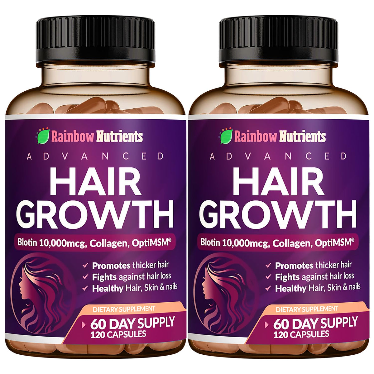 Rainbow Nutrients frontal del empaque mostrando ingredientes clave y beneficio