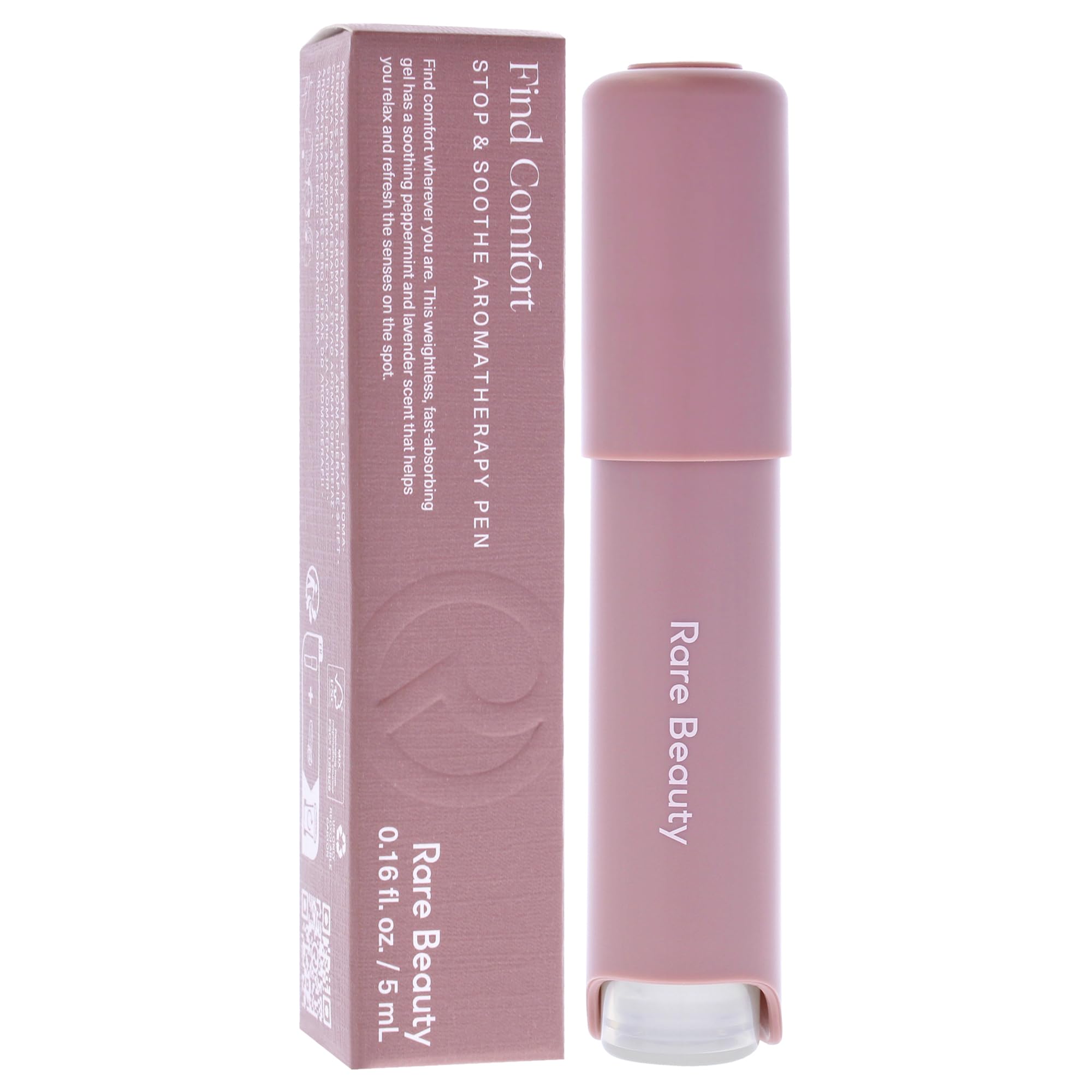 Rare Beauty envase lateral 0.16 oz destacando tamaño compacto