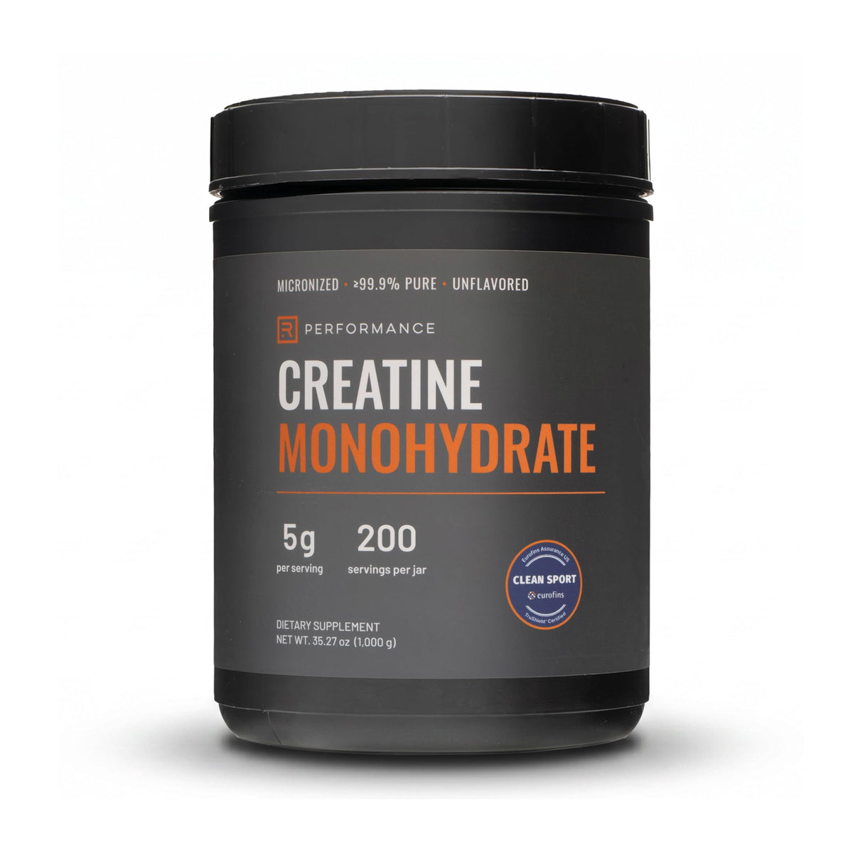 Rational Nutrition envase frontal mostrando etiqueta y certificación Eurofins, confianza inmediata