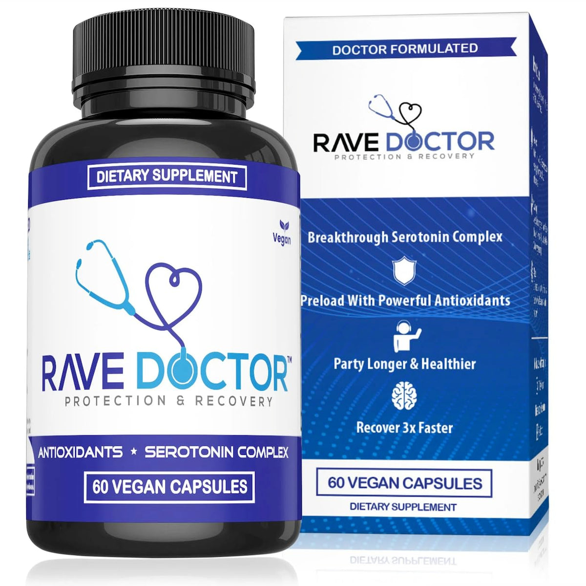 Rave Doctor frontal del envase mostrando diseño y claridad de uso