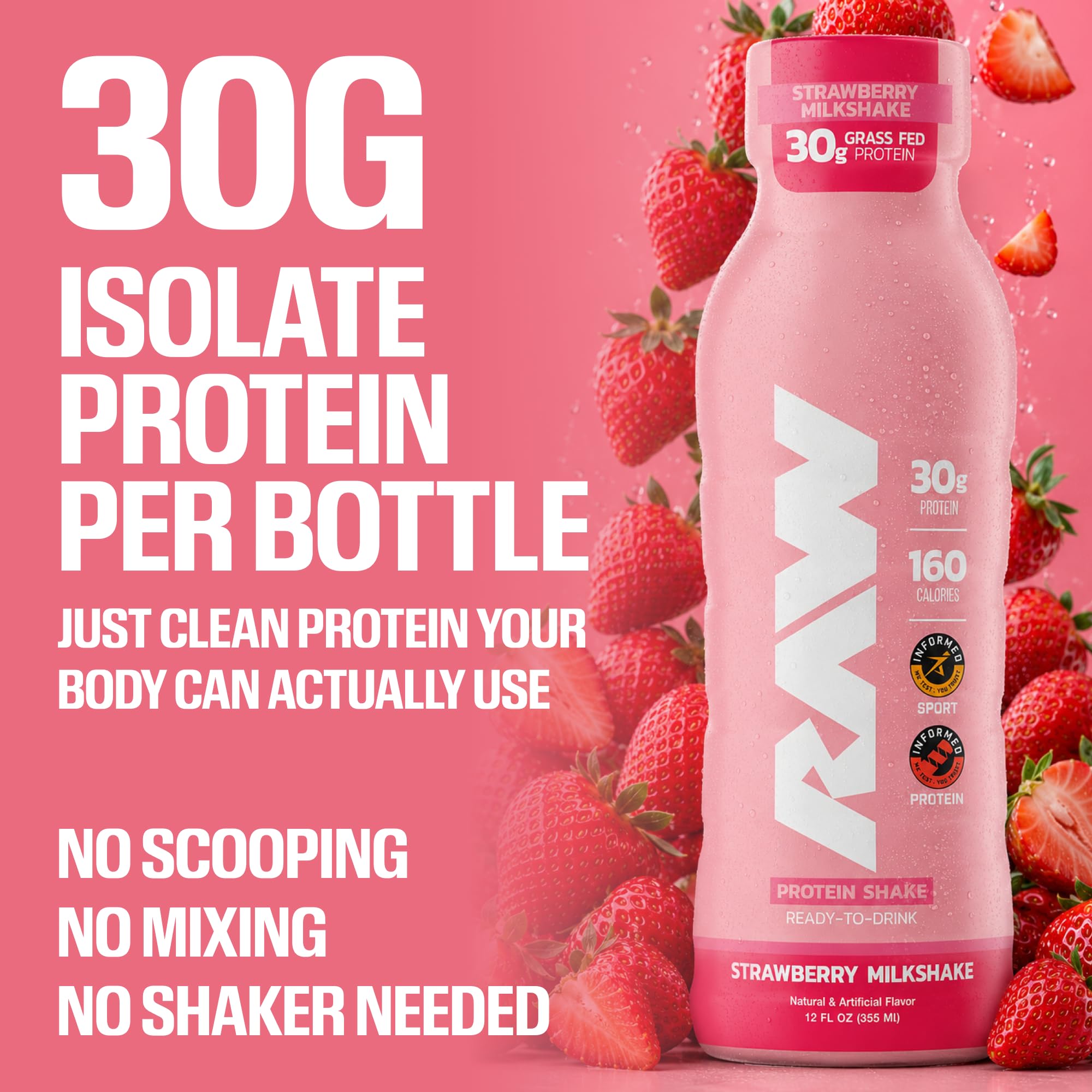 RAW botella 12 fl oz en mano demostrando tamaño portátil