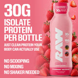 RAW botella 12 fl oz en mano demostrando tamaño portátil