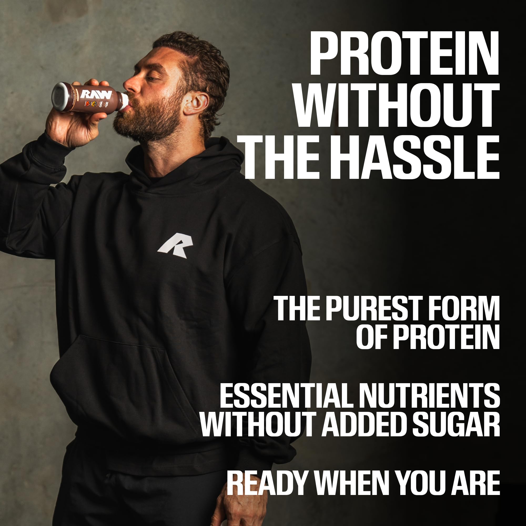 RAW etiqueta nutricional legible resaltando 30 g de proteína